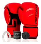 Kit Boxe E Muaythai Bandagem + Luva + Protetor Pretorian Fx2