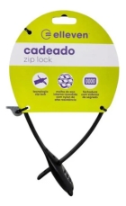 Cadeado Zip Lock Abra&ccedil;adeira Com Segredo Elleven Refor&ccedil;ado Preto