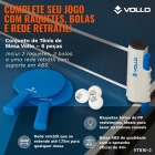 Kit T&ecirc;nis De Mesa Vollo 2 Raquetes 3 Bolas E Rede Retr&aacute;til