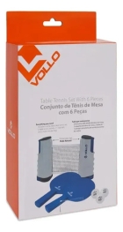 Kit T&ecirc;nis De Mesa Vollo 2 Raquetes 3 Bolas E Rede Retr&aacute;til