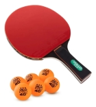 Raquete De T&ecirc;nis De Mesa Impulse 2 Vollo + 6 Bolas 3 Estrela Preto/vermelho Fl (c&ocirc;ncavo)