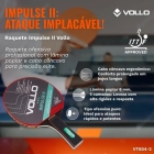 2x Raquetes De T&ecirc;nis De Mesa Impulse Ii Vollo + 6 Bolas Preto/vermelho Fl (c&ocirc;ncavo)