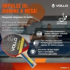 2x Raquetes De T&ecirc;nis De Mesa Impulse 3 Vollo Aprovada Ittf Preto/vermelho Fl (c&ocirc;ncavo)