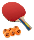 Raquete De T&ecirc;nis De Mesa Impulse 3 Vollo + 6 Bolas 3 Estrela Preto/vermelho Fl (c&ocirc;ncavo)