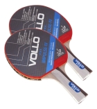 2x Raquetes De T&ecirc;nis De Mesa Impulse Iv Vollo Aprovada Ittf Preto/vermelho Fl (c&ocirc;ncavo)