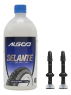 Selante L&iacute;quido 1 Litro Pneu Tubeless Algoo + V&aacute;lvulas 48mm