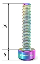 2x Parafusos De Titanium M5x25mm Para Menete Freio Bike Mtb Rainbow