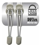 Cadarço Elástico Lock Laces® Tênis Corrida Running Cor Cinza Listras