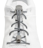 Cadarço Elástico Lock Laces® Tênis Corrida Running Cor Cinza Listras
