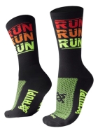 Meia Hupi Run Corrida Esporte Cano M&eacute;dio Running Poliamida Run Run Run Preto &Uacute;nico