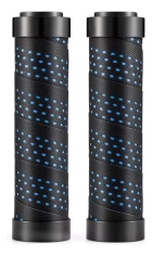 Manopla Mtb Rockbros Com Fita Eva Com Trava E Plug 130mm Preto/azul