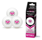 Kit 3 Bolas Tênis De Mesa Butterfly 3 Estrelas 40+ 40mm Branca