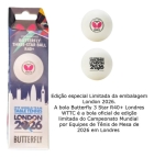 Kit 3 Bolas Tênis De Mesa Butterfly 3 Estrelas 40+ 40mm Branca