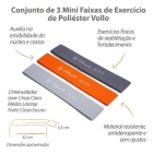 Kit 3 Faixas Elásticas Mini Bands De Poliéster Vollo Laranja/cinza/cinza Escuro