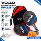 Kit T&ecirc;nis De Mesa Impulse Iv Vollo Raquetes Bolas Raqueteira