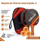 Kit Tênis De Mesa Impulse V Vollo Raquete Bolas Raqueteira