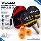 Kit Tênis De Mesa Impulse Ill Vollo Raquete Bolas Raqueteira